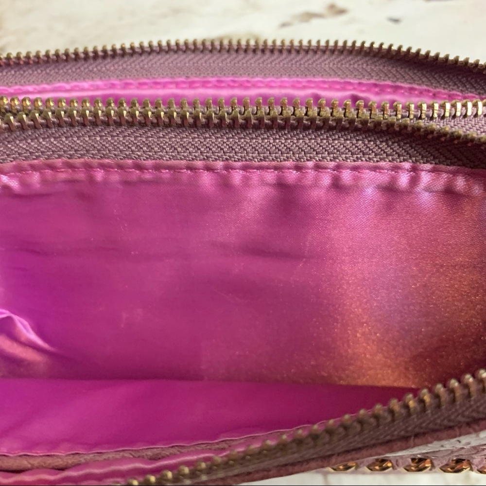 Bebe Lilac Python Clutch Wristlet - image 5